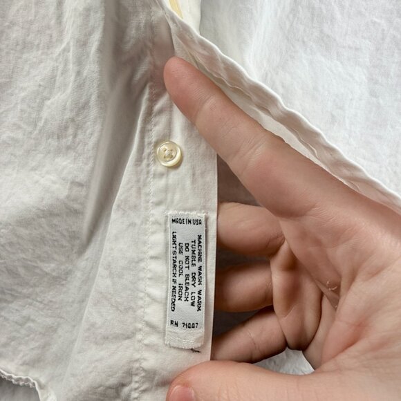 Gitman Bros USA Cotton 15.5 36 Broadcloth TTX White American Shirt Long Sleeve - Picture 7 of 16